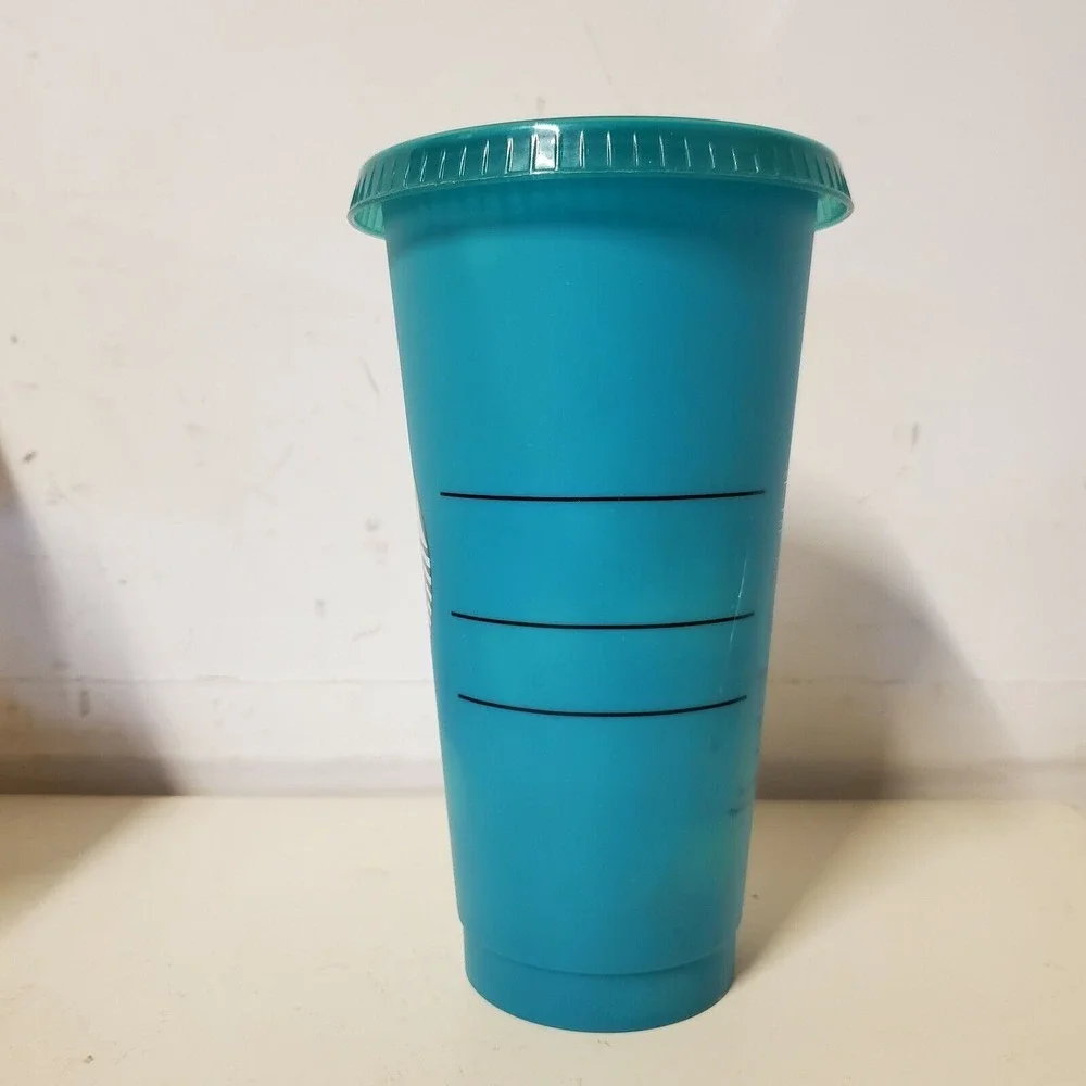 Starbucks Reusable Cold‎ Cup Color change 710ml 24Oz  Teal